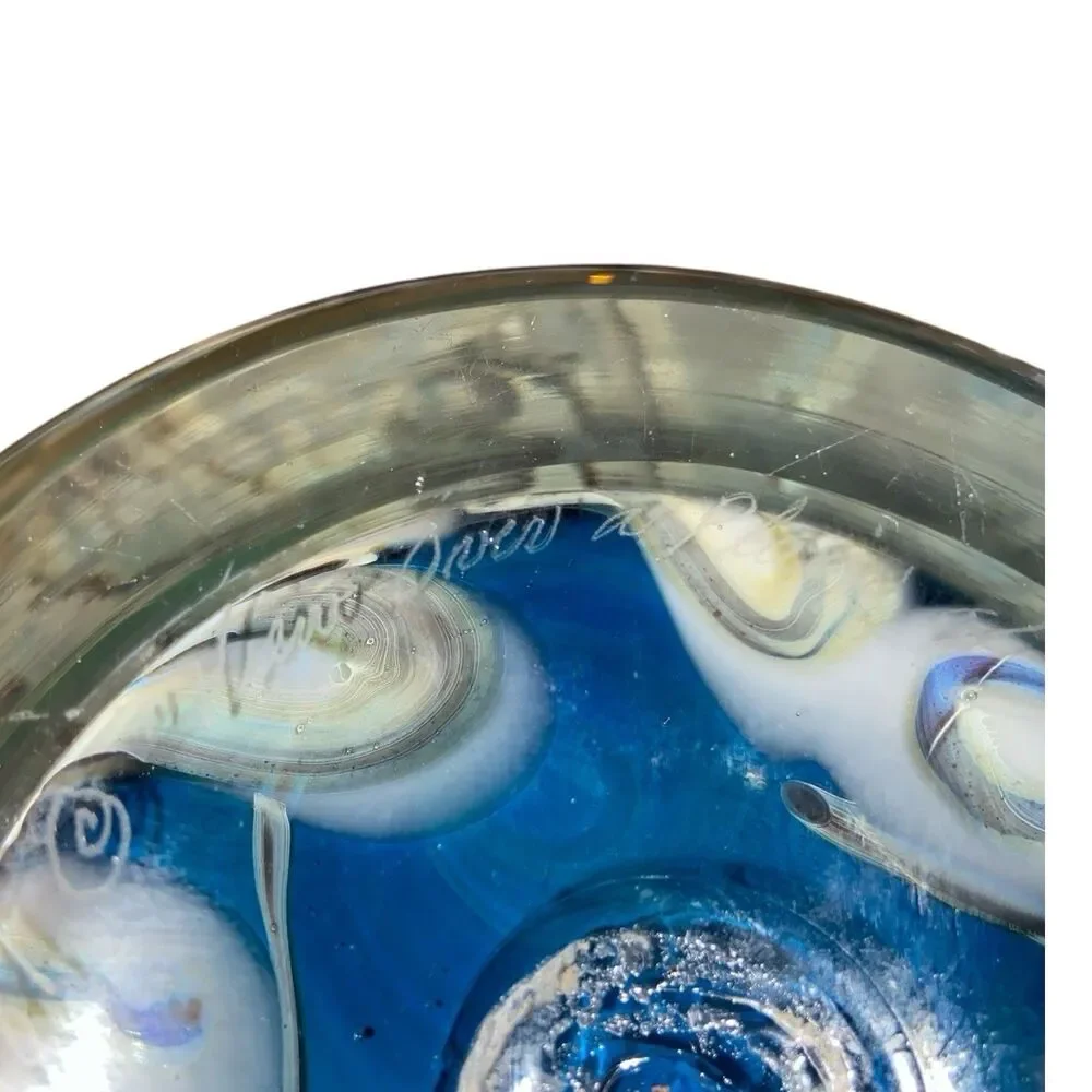 Daniel Edler Studio Art Glass Vase “View Over the Planes of Jupiter” 1981 Signed